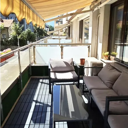 Garden - Two Large Terraces With Hanging Chairs And Sunset View